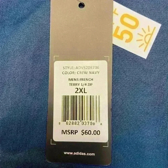 NWT- Men’s Adidas French Terry 1/4 Zip Pullover - Picture 2 of 9